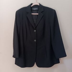 Jones New York Blazer Small Button Closure Pockets Black